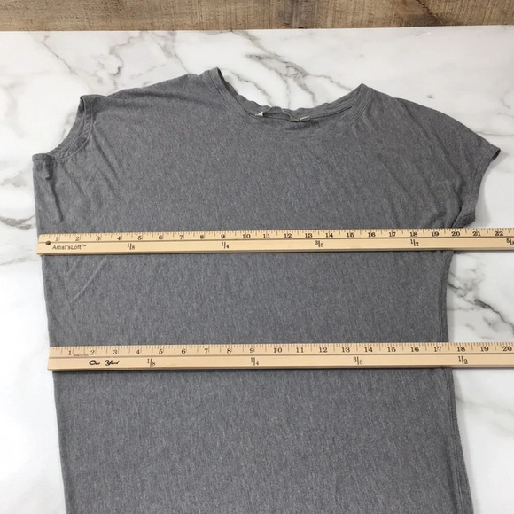 Athleta Gray Draped Crew T Shirt Jersey Dress Womens XXS Short Sleeve - Picture 9 of 11